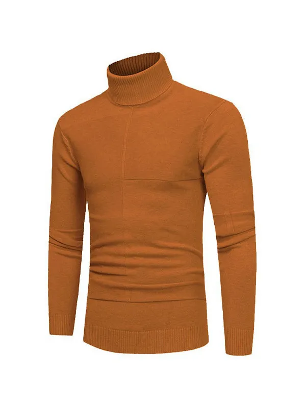 Men's Knitted Slim Turtle Collar Sweater