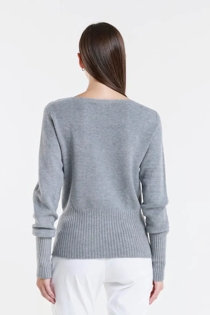 Monica Seriously Soft LS Ribbed Bottom Short Sweater (BLS436)